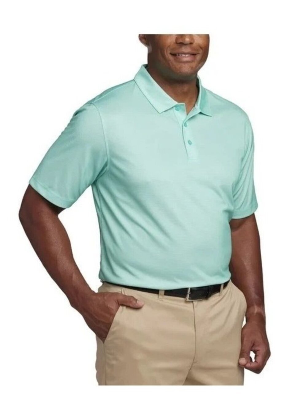 NWT Pebble Beach Men's M Green Dry-Luxe Performance Polo Golf Shirt